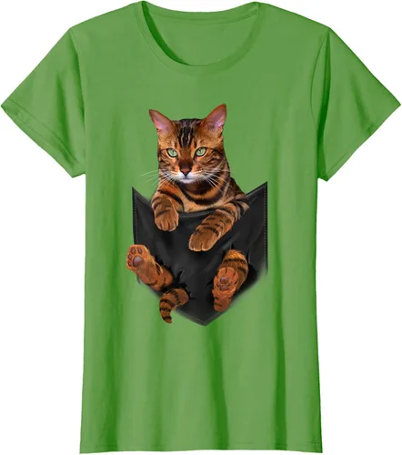 Vista 51 de Camiseta de bolsillo con estampado de tigre y gato Negro