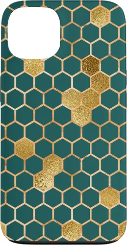 Vista 7 de Bees Honeycomb Pattern Print Honey Hexagon Bees Hive - Green Case for iPhone 17