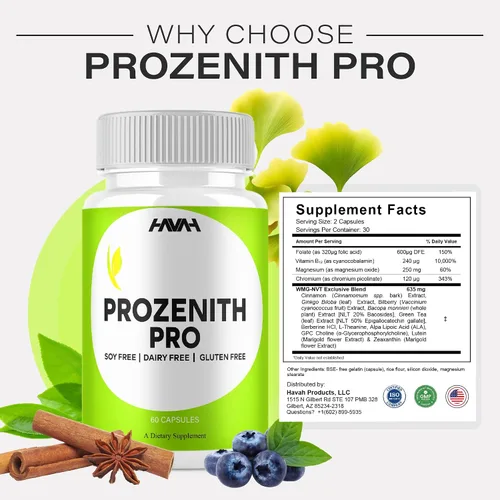 Vista 2 de Prozenith Pro Pills Prozenith - Cápsulas de Prozenith Prozenith, máxima fuerza general, bienestar general, suplemento de apoyo de sal rosa