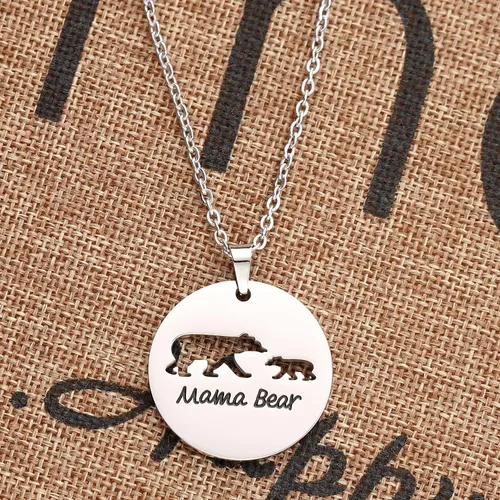 Vista 4 de Kivosliviz - Collar de mamá oso y mamá, collar de oso de mamá, para mujer, joyería de regalo para madre, mamá, mamá y mamá
