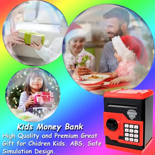 Vista 7 de Hucha para niños con contraseña electrónica, alcancía para niños de 3 a 14 años