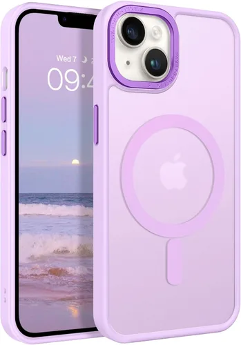Vista 10 de BENTOBEN Funda magnética para iPhone 14 Plus, compatible con MagSafe, translúcida mate, esmerilada, delgada, ligera, a prueba de golpes