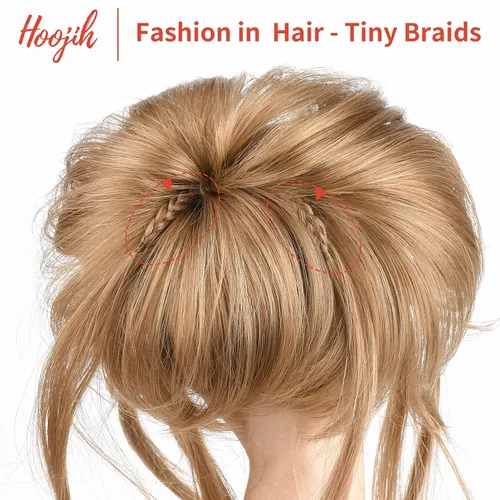 Vista 4 de HOOJIH Pieza de pelo desordenado de moño – Extensiones superlargas despeinadas, cola de caballo ondulada con banda elástica para mujeres y niñas