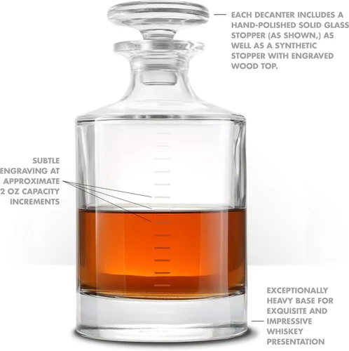 Vista 5 de Whisky Infinity Decanter - Botella de whisky y licor de vidrio Cairn Craft y tapón (capacidad de 1 litro con marcas de 2 onzas)