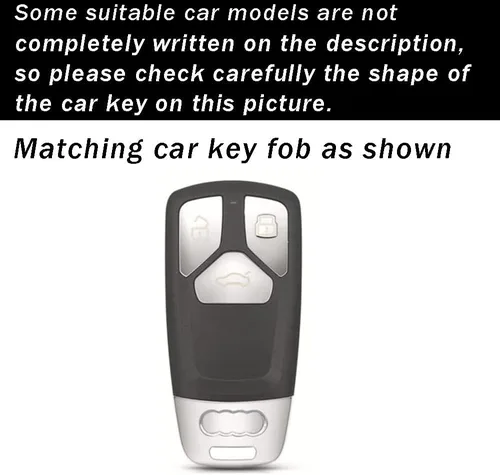 Vista 2 de ontto Funda para llave de coche compatible con Audi A4 Q7 Q5 TT A3 A6 SQ5 R8 S5 Smart Remote Key Fob Cover 360?Protección integral verde