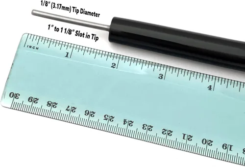 Vista 2 de Herramienta de relleno de rodillo de cuentas de papel, punta de acero inoxidable de 1/8 "(3.17 mm) de diámetro, ranura de 1" a 1 1/8" de longitud