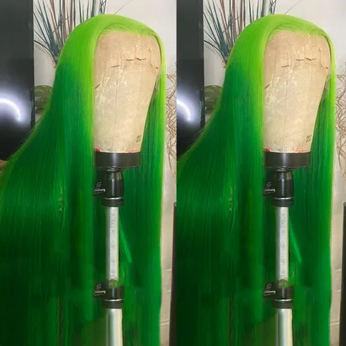 Vista 10 de Missyvan - Peluca de encaje frontal de color de cabello blanco, Pelucas de pelo largo y liso Rubio platino, Cabello de fibra resistente al calor