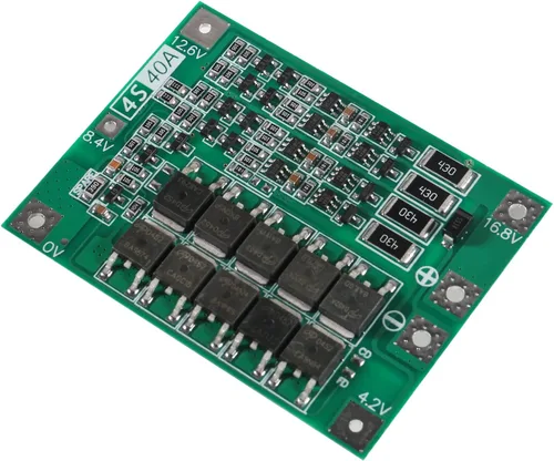 Vista 5 de 4S 40A 14.8V 16.8V Li-ion Placa de protección de batería de litio PCB BMS Circuito de protección de cargador para motor de taladro (4S 40A).. 90A
