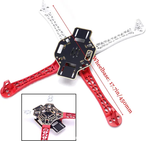 Vista 7 de YoungRC F450 Drone Frame Kit 4-Axis Airframe 17.717 in Quadcopter Frame Kit con aterrizaje Skid Gear