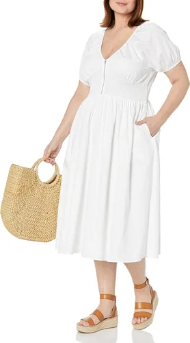 Vista 7 de The Drop Women's Daksha Cotton Smocked Zipper Detail Dress