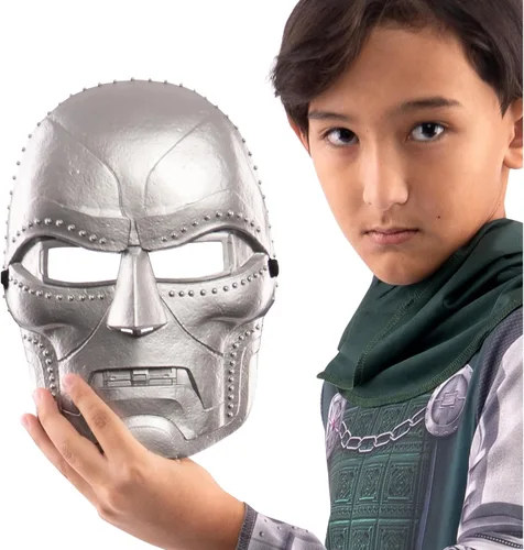 Vista 3 de Marvel Doctor Doom - Disfraz oficial de Halloween para jóvenes, overol impreso de alta calidad con máscara de plástico