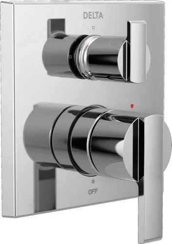 Vista 9 de DELTA FAUCET T24867-CZ - Monitor moderno angular serie 14, válvula de ducha integrada de 3 ajustes con desviador, Champagne Bronz Bronce champán