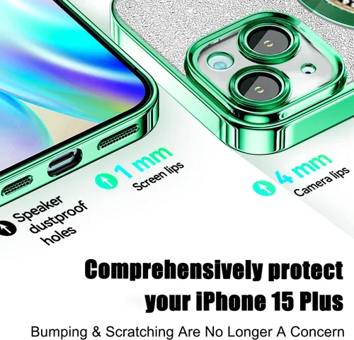 Vista 303 de Misscase Funda magnética con purpurina para iPhone 11 compatible con MagSafe, protección completa, delgada, a prueba de golpes, antiarañazos