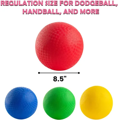 Vista 2 de New Bounce Dodgeball Balls - Juego de 4 pelotas de Dodgeball resistentes para niños y adultos, tamaño oficial para dodgeball y balonmano, perfectas