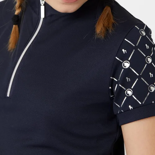 Vista 6 de HORZE Fia - Camisa de equitación ecuestre de manga corta para niños que absorbe la humedad para mostrar o entrenar