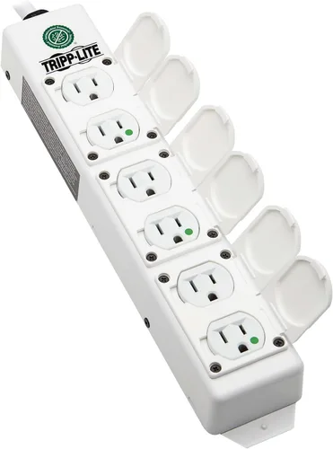 Vista 2 de Tripp Lite Safe-IT - Regleta de alimentación de 6 tomas de corriente de grado médico para el cuidado del paciente, cable de 6 pies, certificado UL
