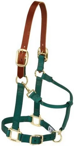 Vista 11 de Weaver Equine Breakaway Horse Halter, Supple Leather Crown, Adjustable Brass Throat Snap Halters for Horses, Equine Tack