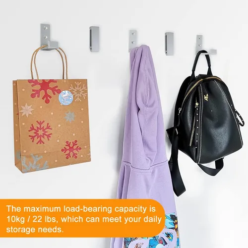 Vista 5 de 5 ganchos plegables para colgar en la pared, ganchos plegables de aleación de aluminio, gancho plegable de aleación de aluminio para toallas