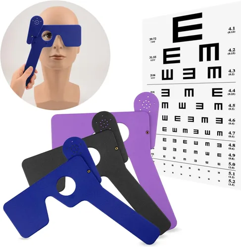 Vista 5 de Medarchitect - Oclusor oftálmico para ojos con 14 agujeros, color azul Plástico de alto impacto, limpieza reutilizable sin disolventes y diseño