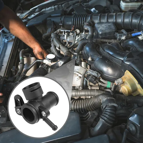 Vista 3 de Tubo de salida de refrigerante para bomba de agua del motor No.06J121132G - Conector de manguera del calentador interior del automóvil
