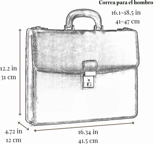 Vista 7 de Time Resistance Leather Briefcase - Italian Handmade Leather Laptop Bag - Handbag for Men - Professional Computer Case Negro