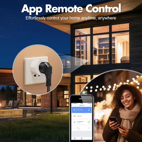 Vista 3 de DeeprClean Mini enchufes inteligentes que funcionan con Alexa, enchufe Wifi compatible con Google Assistant, toma controlada por aplicación