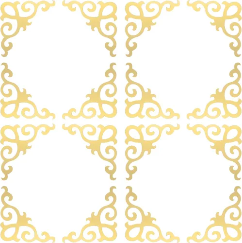 Vista 7 de uxcell 16 calcomanías autoadhesivas para espejo de pared, 5.9 in x 5.9 in, acrílico, espejo hueco, patrón de apliques para decoración de pared