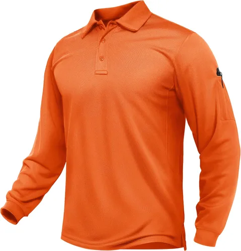 Vista 18 de TACVASEN - Camisas polo de manga larga para hombre de secado rápido, tácticas, para golf, con cuello, ligeras, transpirables, que absorben
