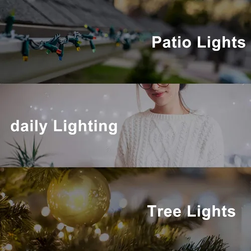Vista 5 de Clips de luz navideños, clips de luz de Navidad, ganchos de canaleta para colgar al aire libre para decoración de Navidad, cadena de luces