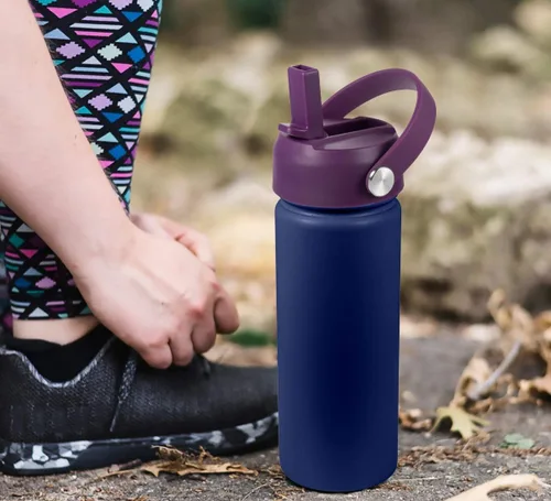 Vista 6 de Tapa de popote RRegeny para Hidromatraz de Boca Ancha 32 40 oz, Tapas con asa flexible compatible con Hidromatraz, Tapa deportiva de repuesto