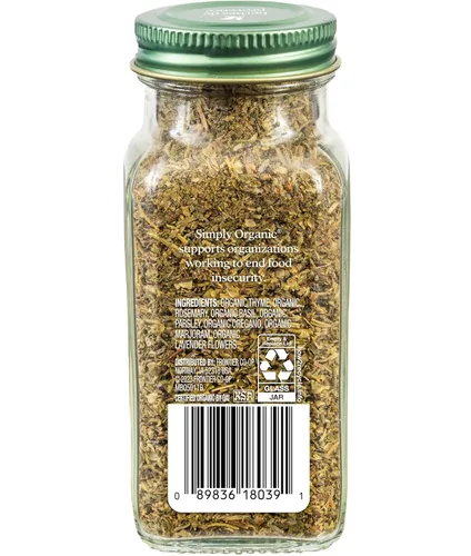 Vista 2 de Simply Organic Herbes de Provence - Certificado orgánico, Kosher 12 onzas (paquete de 1)