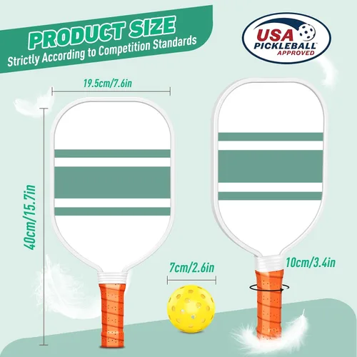 Vista 4 de Pickleball Paddles,USAPA Approved Pickleball Paddles Set Premium Pickleball Paddle, 4 Pickleball Balls & 1 Carry Bag Gifts for Women Men Beginners &