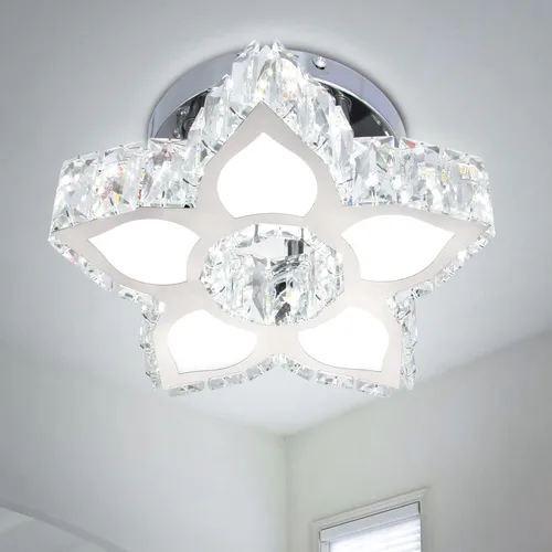 Vista 10 de FRIXCHUR - Lámpara de techo de cristal con flores pequeñas, 20 W, 3