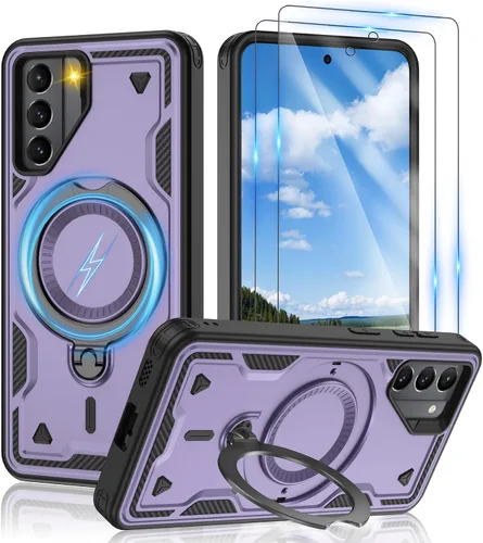 Vista 28 de Gritup fro Funda para Google Pixel 9A, funda protectora magnética de grado militar compatible con Mag-Safe, 2 protectores de pantalla HD, soporte