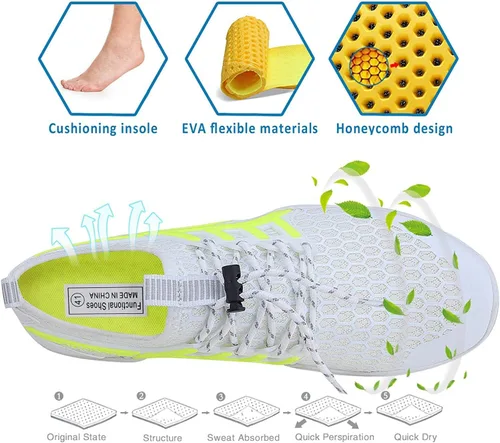 Vista 3 de MAYZERO Zapatos de agua para hombres y mujeres, zapatos de surf, playa, piscina, zapatos de punta ancha, senderismo, zapatos de agua, zapatillas