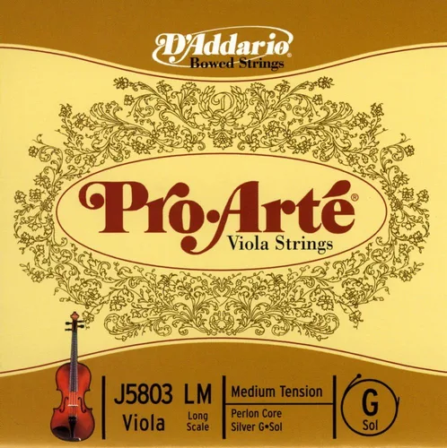 Vista 12 de D'Addario Pro-Arte Viola Single A String, escala media, tensión media