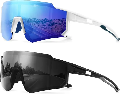 Vista 16 de Gafas de sol polarizadas deportivas para hombres y mujeres, gafas de sol para pesca, ciclismo, bicicleta de montaña, béisbol con protección UV