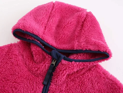 Vista 3 de BTPEIHTD Chaqueta sherpa de forro polar suave con cremallera completa para niña