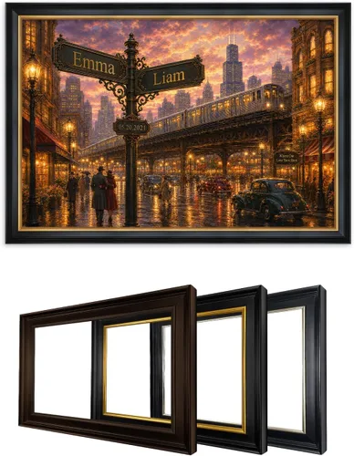 Vista 14 de IPIC - Personalized Framed Canvas with Custom Street Sign in Boston Personalized Street Signs with Names, Custom Canvas Print, Boston Sunset