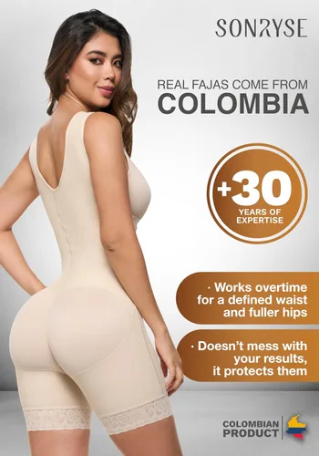 Vista 2 de Sonryse Faja Colombianas Prendas de Compresión Postoperatorio Etapa 2 Fajas Reductoras y Moldeadoras