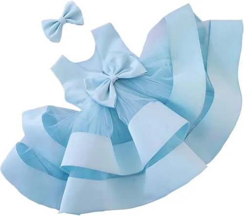 Vista 18 de 3M-6T Vestido de Concurso con Volantes de Encaje sin Espalda para Bebé Niña Vestido Tutú para Niña Pequeña Vestidos de Fiesta de Tul con Flores