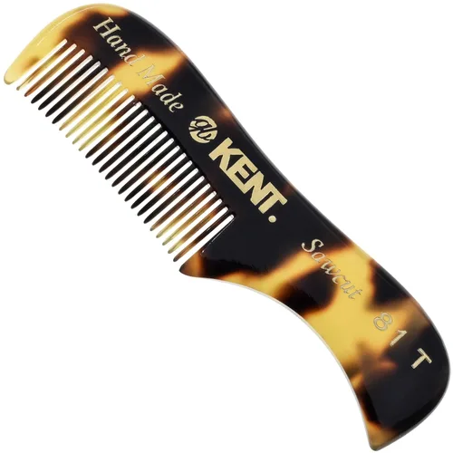 Vista 12 de Kent Un peine de bolsillo para bigote de barba de grafito 81T para hombre, bolsillo dentado fino para aseo y peinado del vello facial. Hecho a mano