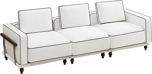 Vista 12 de Sofá biplaza modular de 80 pulgadas, sofá modular Cloud con reposabrazos y patas de madera, cómodo sofá tapizado de 2 plazas para sala de estar
