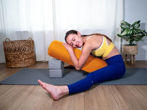 Vista 23 de Sol Living Almohada de yoga rectangular para meditación, accesorios de meditación de algodón, almohada de meditación restaurativa de yoga, almohada