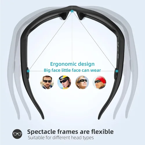 Vista 4 de 5CB - Lentes de sol Bluetooth inteligentes de audio para hombres y mujeres con micrófono de altavoz, lente gris