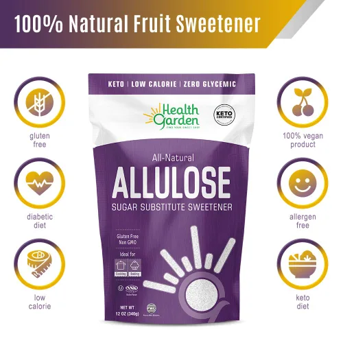 Vista 3 de Health Garden Edulcorante de alulosa, sin gluten ni azúcar, cero carbohidratos netos, sin OMG, kosher, apto para dieta cetogénica (12 onzas)