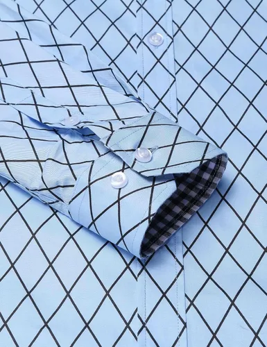 Vista 5 de COOFANDY Camisa de vestir de negocios para hombre, manga larga, ajustada, informal, con botones