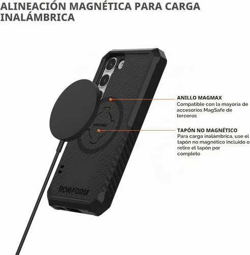 Vista 7 de Rokform - Funda para Galaxy S23, Serie Resistente, Carcasa Magnética con Bloqueo de Giro, Funda Blindada Probada contra Caídas (Negro)