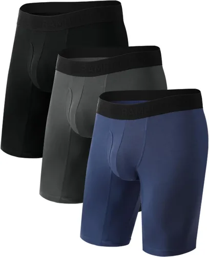 Vista 13 de BAMBOO COOL Ropa interior tipo bóxer largo para hombres de rendimiento con pierna larga para deportes MultiPack