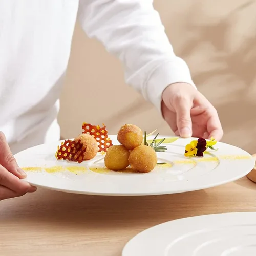 Vista 6 de EERINESS Dinner Plates Set Serving plate serving dish cold dishes Commercial restaurant hotel cooking dish plate ceramic western food plate
